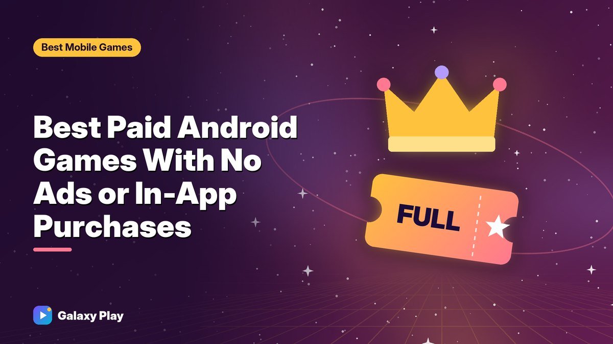 Golden premium ticket and a crown over a glowing phone screen with no ads